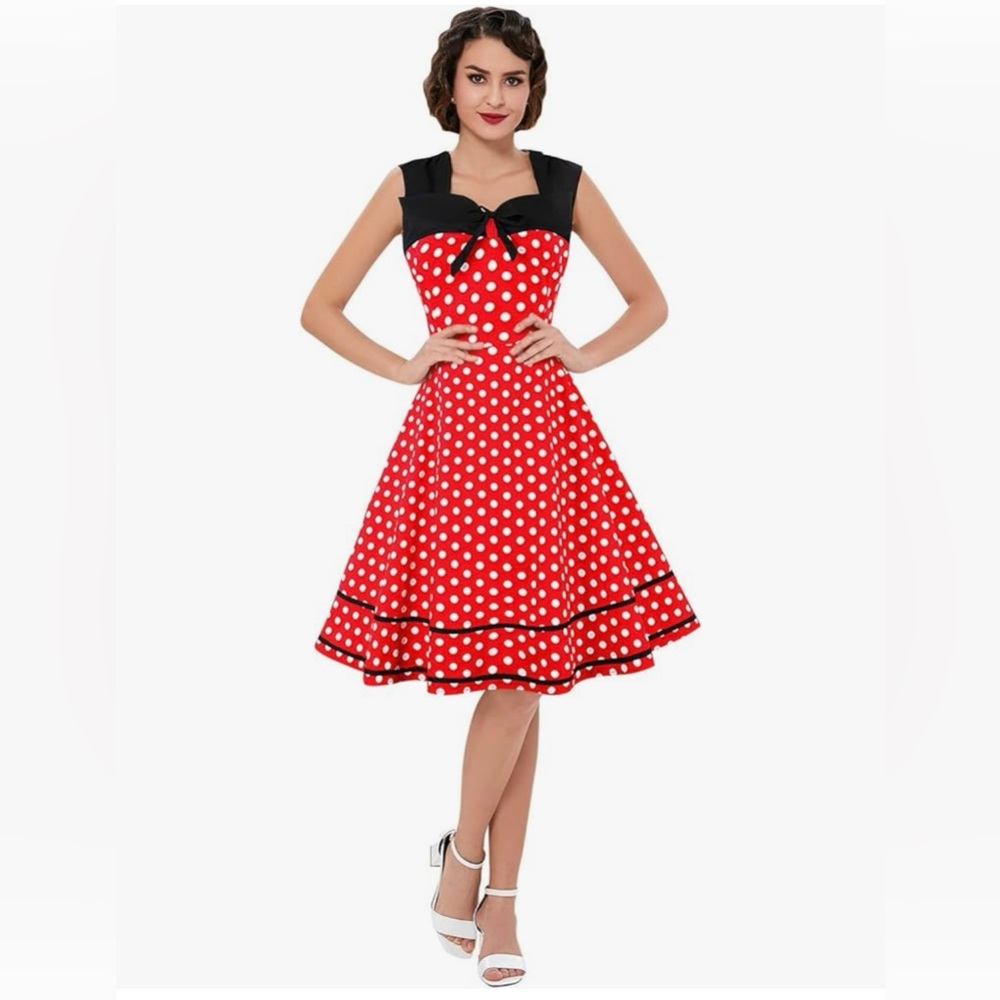 50’s Disney Bounding dress, size XL, cotton w/ stretch, back zipper